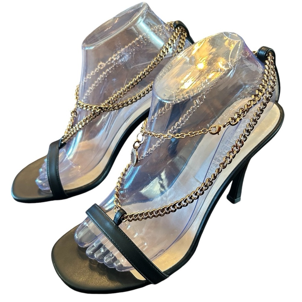 Stella McCartney 100mm Stella Eco Alter Gold Chain High Heels NEW EU 36 US 6 - Picture 7 of 11